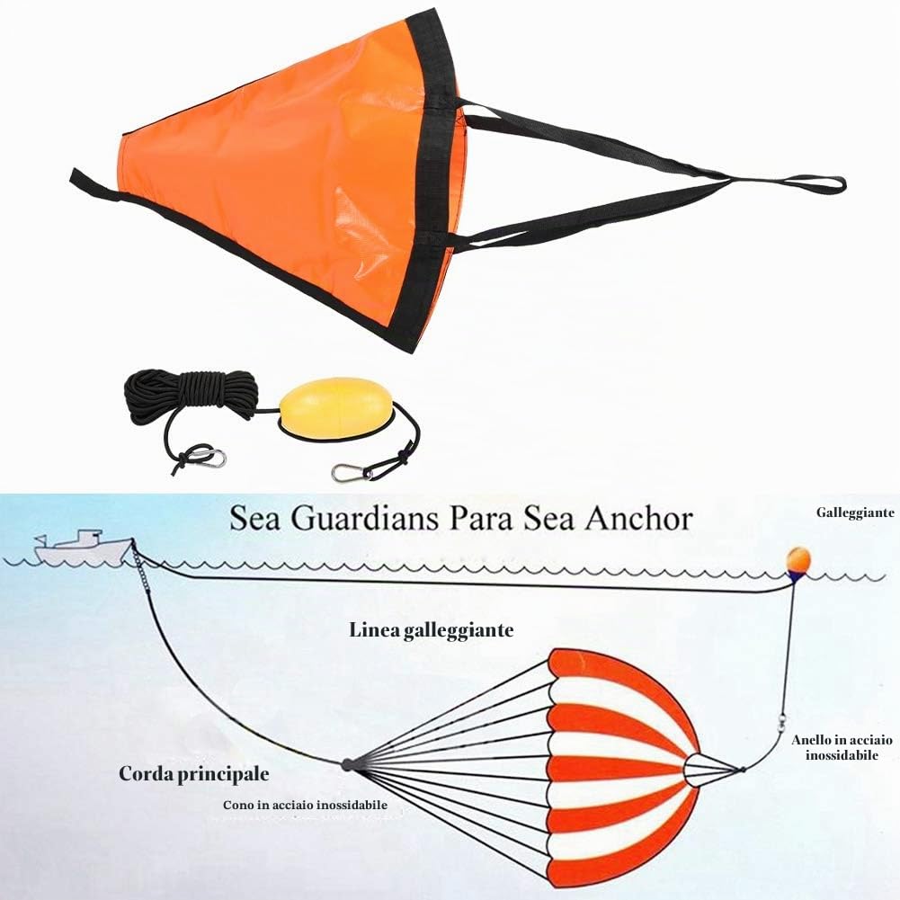 Gommone Da Pesca, Ancora per Barca da Pesca Kayak Ancora Galleggiante Ancora per Barca Set Galleggiante per Ancora per Barche, Kayak Leggero per gommone da Pesca in Yacht