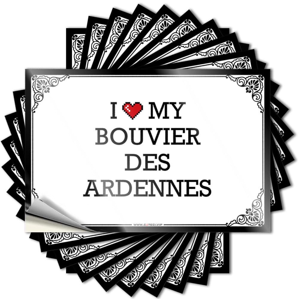 Fzfn Men's Colour I Love My Bouvier Des Ardennes Hot Halloween Diy | Crazy Decal Laptop Removable Vinyl Sticker Decal(6X9cm)