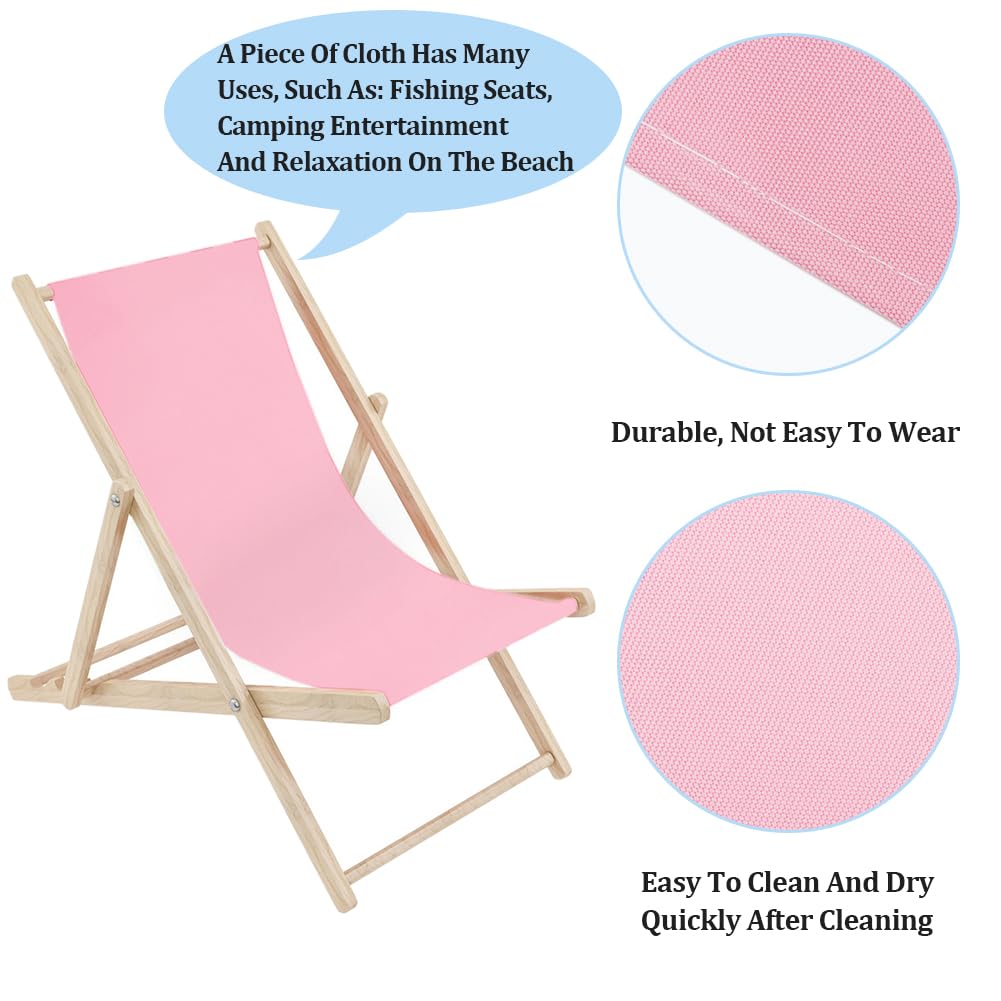 GORGECRAFT 1Pc Beach Sling Chair Replacement Cloth 435 * 1160mm Chair Oxford Cloth Pink Seat Fabric Reclining Sling Lawn Foldable Sunloungers Fabric for Sunbathing Garden Beach Relaxation - Image 4