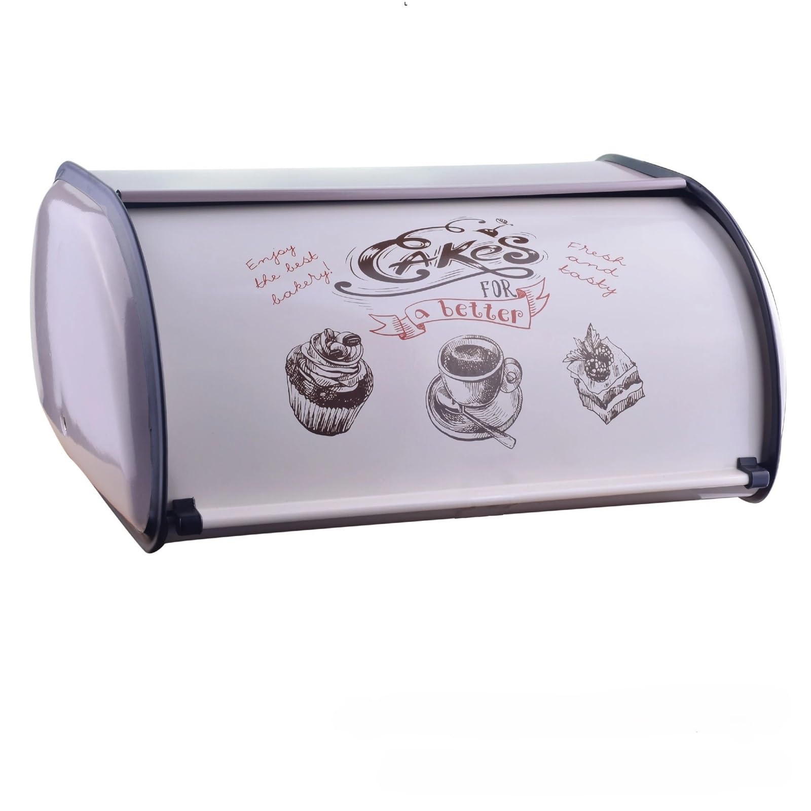 MWAHJU Bread Box Storage Bin Roll Top Iron Snack Boxes For Kitchen Home Decor For Kitchen