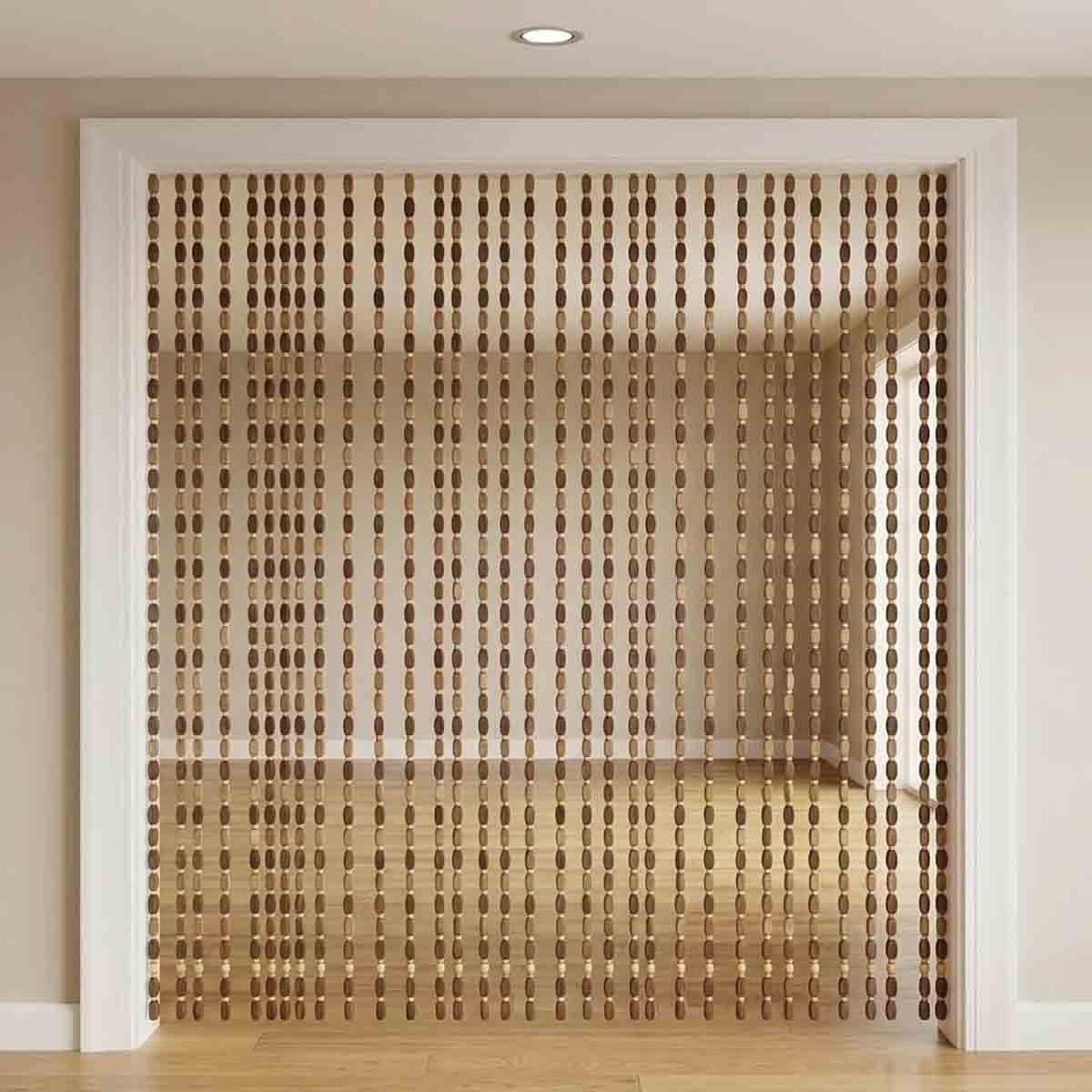 Beaded Curtain Bamboo Curtains, Boho Bamboo Bead Curtain Room Divider
