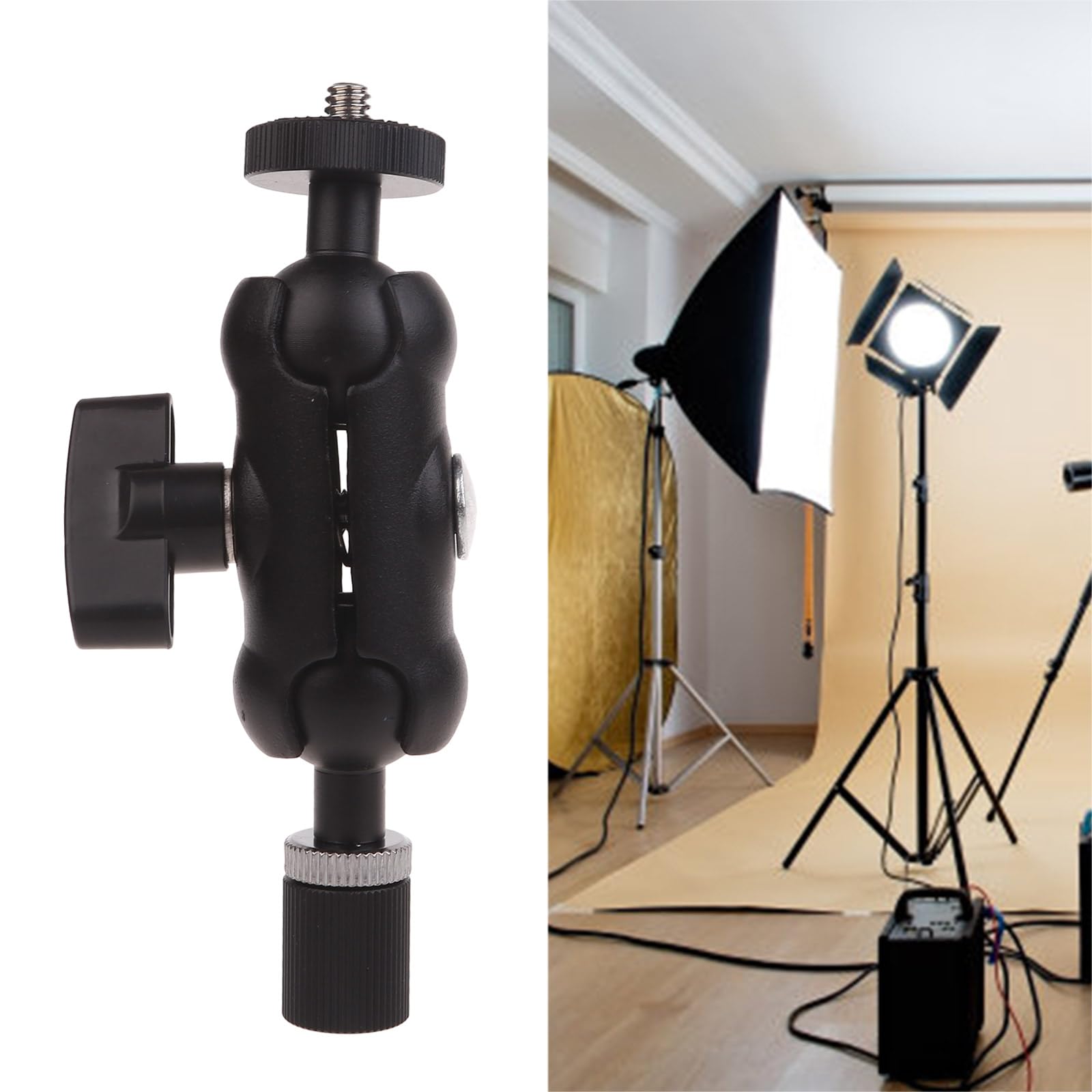 Metal Link Bracket Extendable & Rotatable Metal Support 1/4 Female to Male Extension Support for DSLR Cameras & Tripods Video Monitor Support Bracket