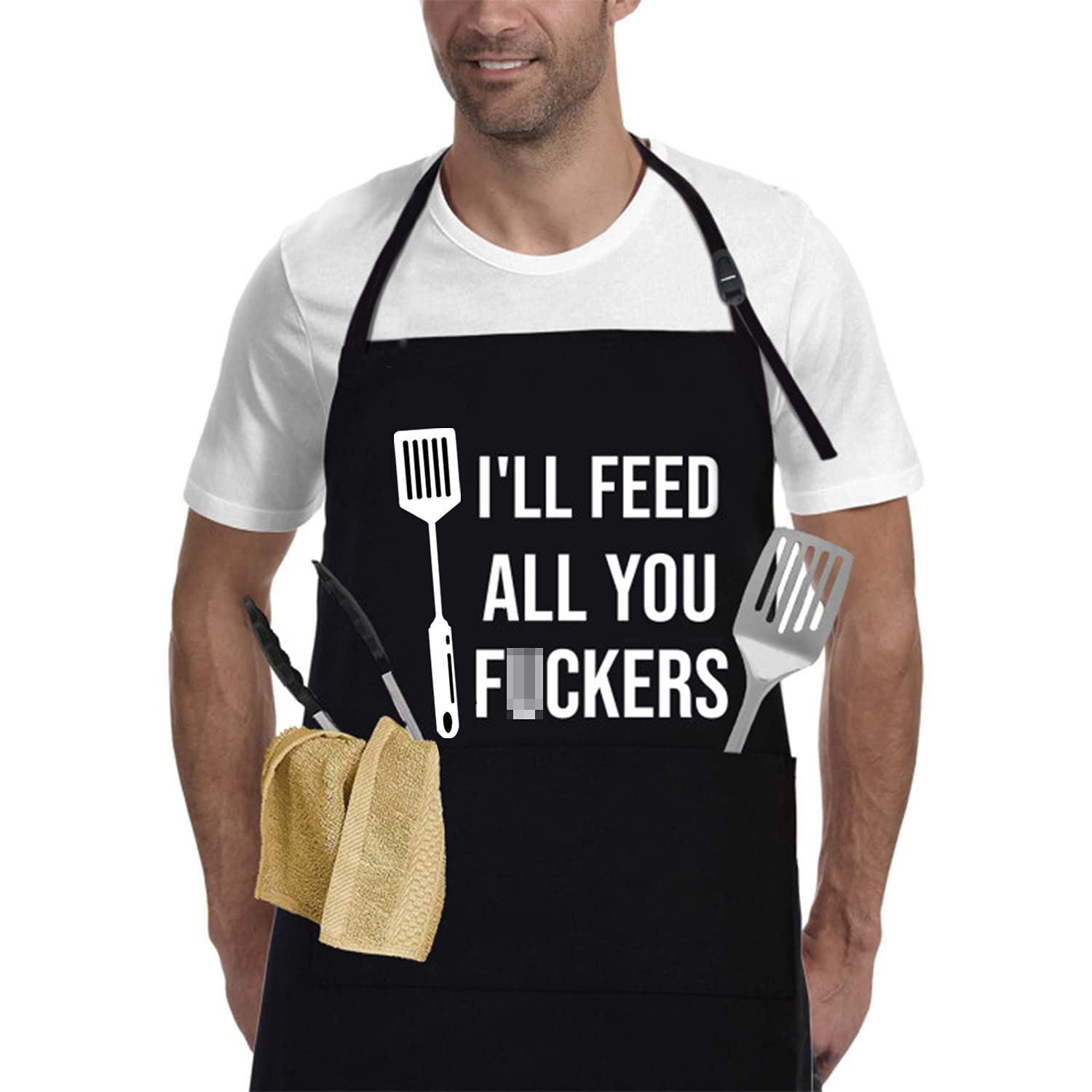 Ieva Cesn Funny Aprons for Men,Boyfriend Gifts,Gifts for Men - Birthday,Gifts for Husband,Wife,Mom,Brother