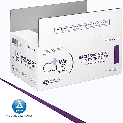 Miniatura 7 de Dynarex Bacitracin Zinc Ungüento USP - Crema para quemaduras y ungüento antibiótico para cortes menores, erupciones de pañales, cuidado de heridas y