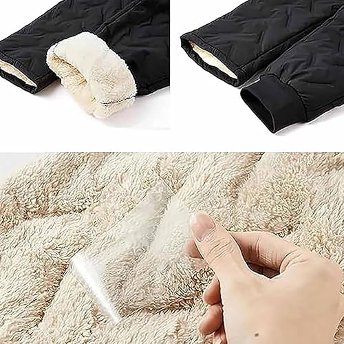 Miniatura 4 de KCRPM Pantalones deportivos unisex con forro polar de lana de cordero, pantalones deportivos gruesos y cálidos resistentes al agua