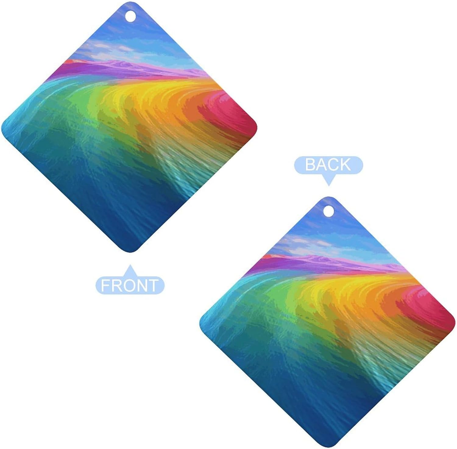 5 Pcs Car Air Fresheners Hanging Air Freshener Rainbow Ocean Hanging Scented Cards Fragrance Scented Cards for Car Car Aromatherapy Tablets for Car