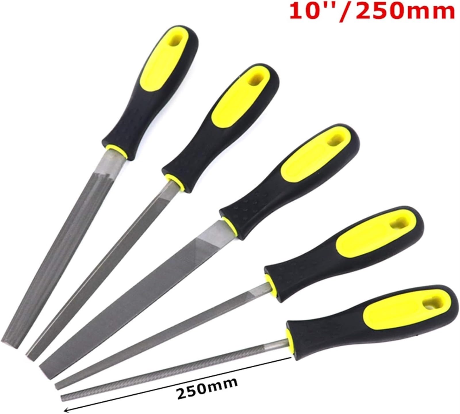 Pilnik metalowy, zestaw pilników igłowych, 5 szt. Pilnik do drewna Zestaw pilników metalowych 6''/8''/10'' Płaski/trójkątny/okrągły/kwadratowy/półokrągły Pilniki stalowe Rzemieślnicze narzędzia do obr
