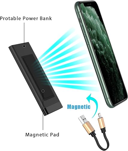 Miniatura 4 de Kit magnético para banco de energía, WixGear Power Bank soporte magnético con micro USB, tipo C y 1 cable más incluido, mantiene tu banco de energía