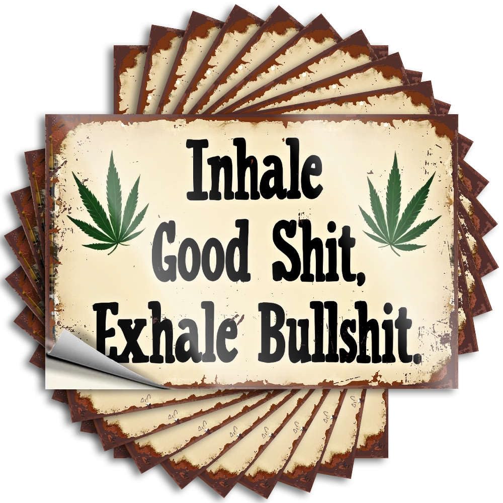 Goods Decal - New Mom Wall Inhale Good Shit, Exhale Bullshit(6X9CM)