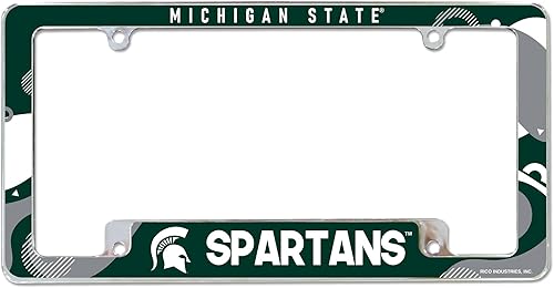 Rico Industries NCAA Wave - Marco de matrícula cromado de 12 x 6 pulgadas para automóvil, camión, SUV