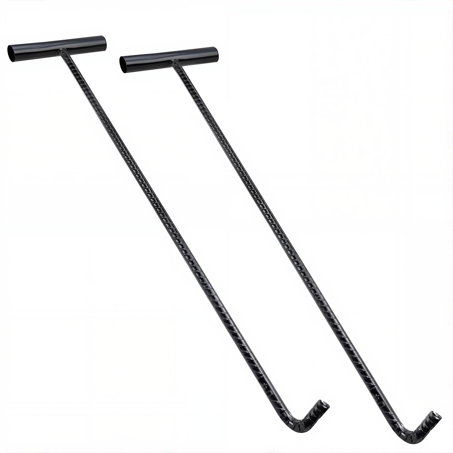 2 Stücke 42cm Kanaldeckelheber, Kanalhaken Schachthaken Gullihaken Schachtdeckelhaken Kanaldeckelheber Haken mit Gewinde für Kanaldeckel