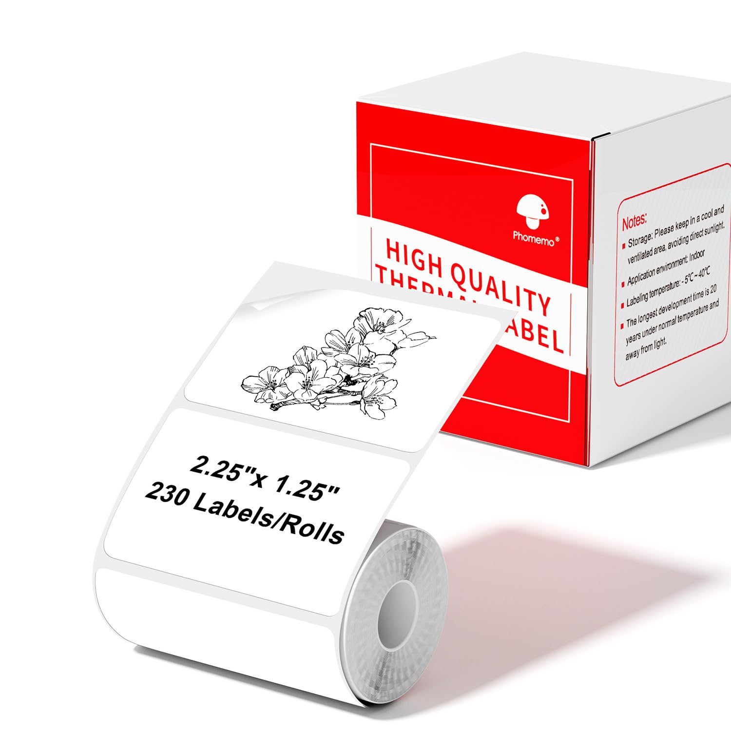 Snapklik.com : Phomemo Thermal Sticker Label Paper 230 Labels/Roll ...