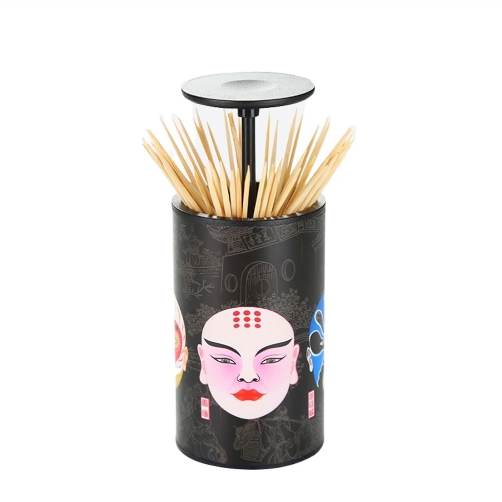 Wdwdw A Toothpicks Dispenser Toothpick Box Simple Holder Utomatic Fashion Press Pop-Up Two-In-One Cotton Swab Holder