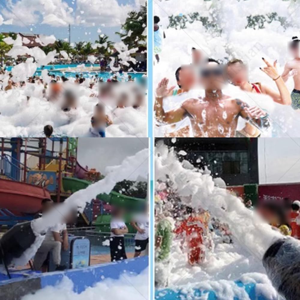 1000w Macchina Produzione Schiuma,Cannone Schiuma Party,Distanza 6-8m,Angolo Regolabile,Area 80㎡,Anti-Ostruzione,per Giardino,Piscina,Compleanni,Eventi All'aperto