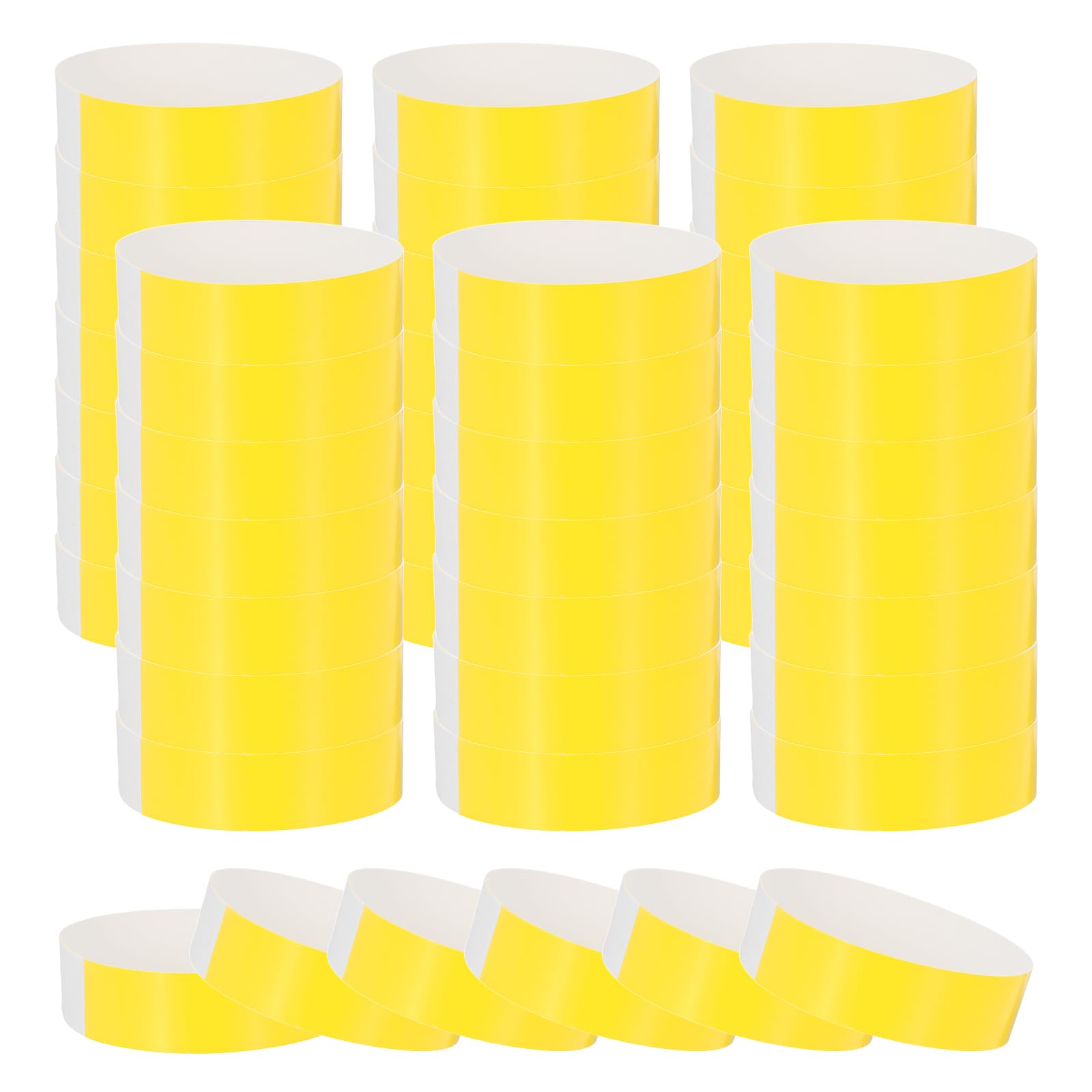sourcing map 300Pcs Paper Wristbands for Events, Waterproof Hand Bands, Neon Yellow
