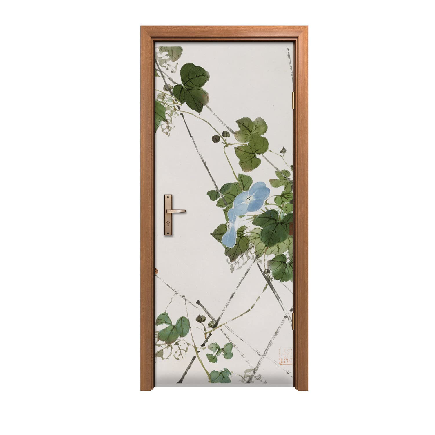 Autocollant de porte design d'intérieur fleurs poster mural 90x200