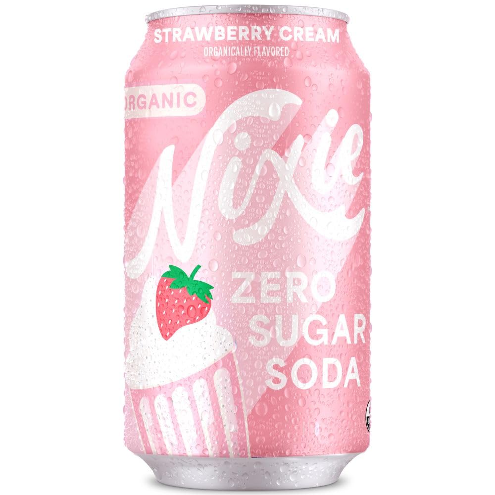 Nixie Organic Zero Sugar Soda, NEW Strawberry Cream, Healthy Soda
