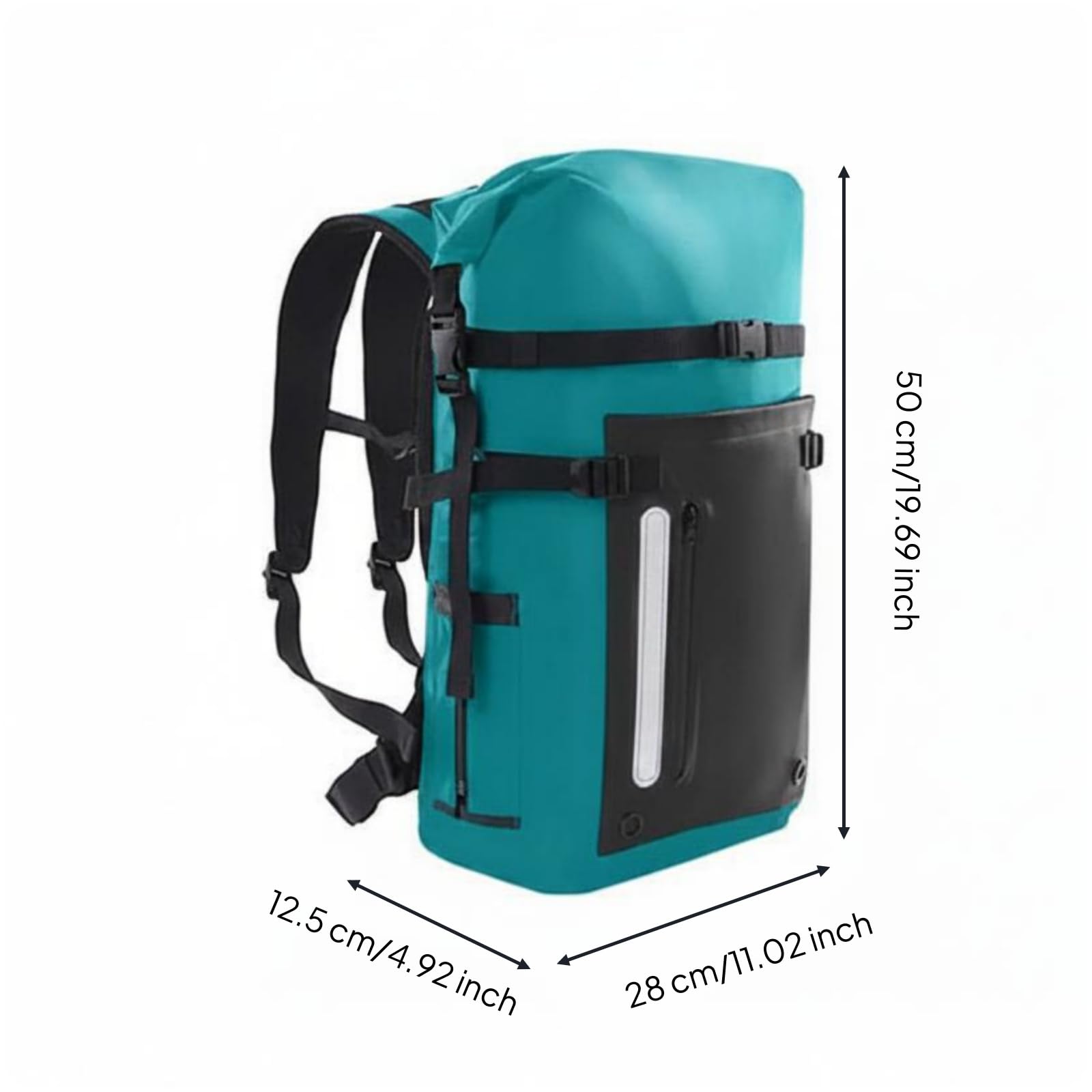 Outdoor Rucksack Wasserdicht PVC Trockensack Trekkingtasche Daypack Schwimmtasche mit Gepolstertem Rücken Ergonomischen Schultergurten, Blau, Pfauenblau, 20L