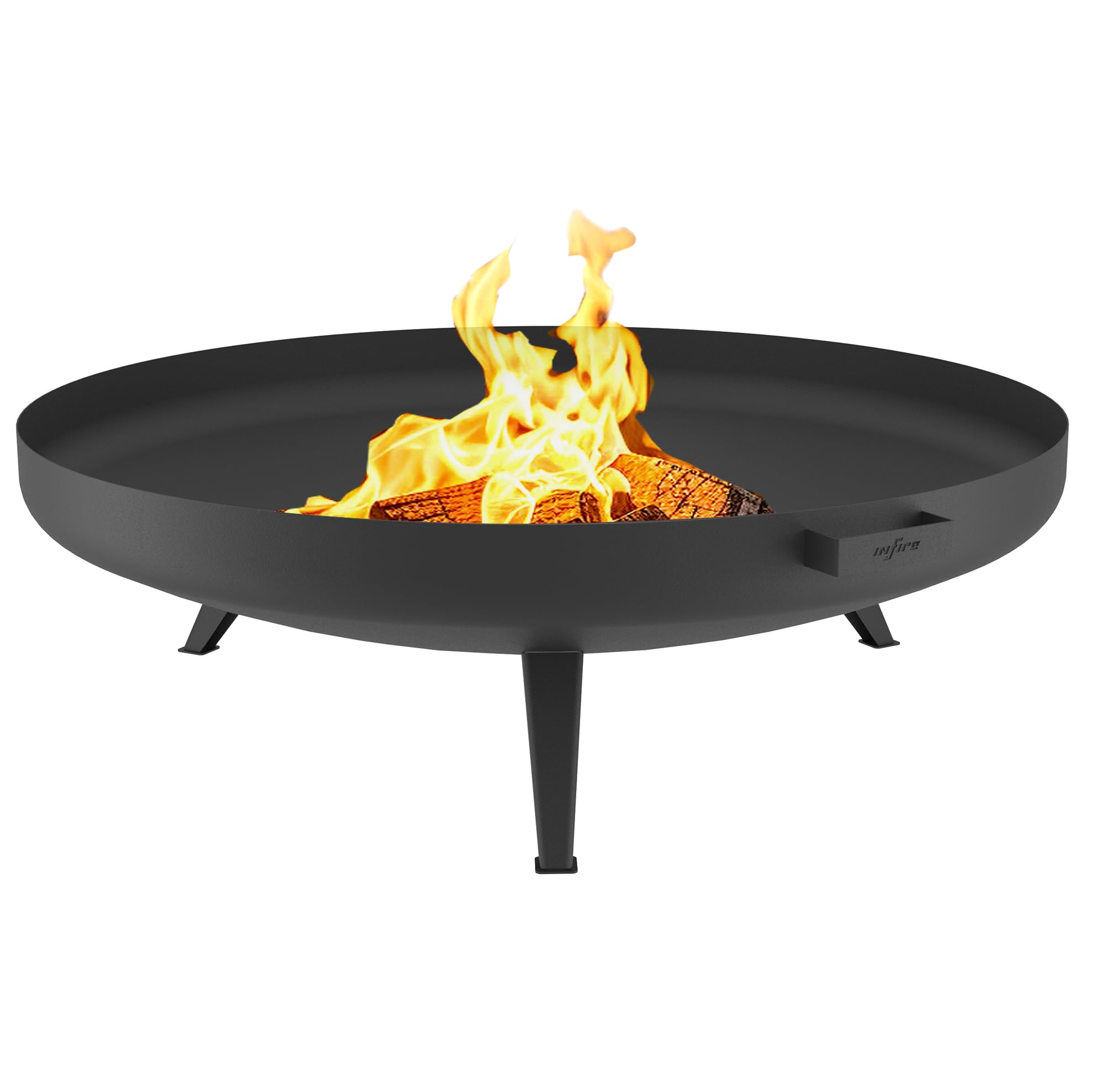 OutFire - Cuenco de Fuego Ø100 cm – Braseros para el Jardín, Exterior – Chimenea de jardín, para Patio, Terraza y Balcón, Negro