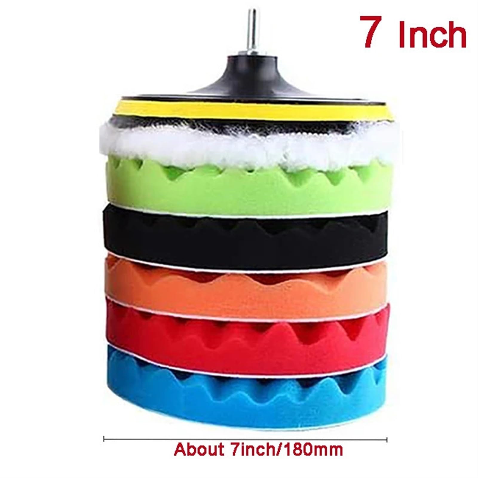 Disco de pulido for coche de 3/7/5 pulgadas, 8 piezas/juego, esponja de cera for pulir autoadhesiva, almohadilla de lana for pulir ruedas, 1 juego(7inch)