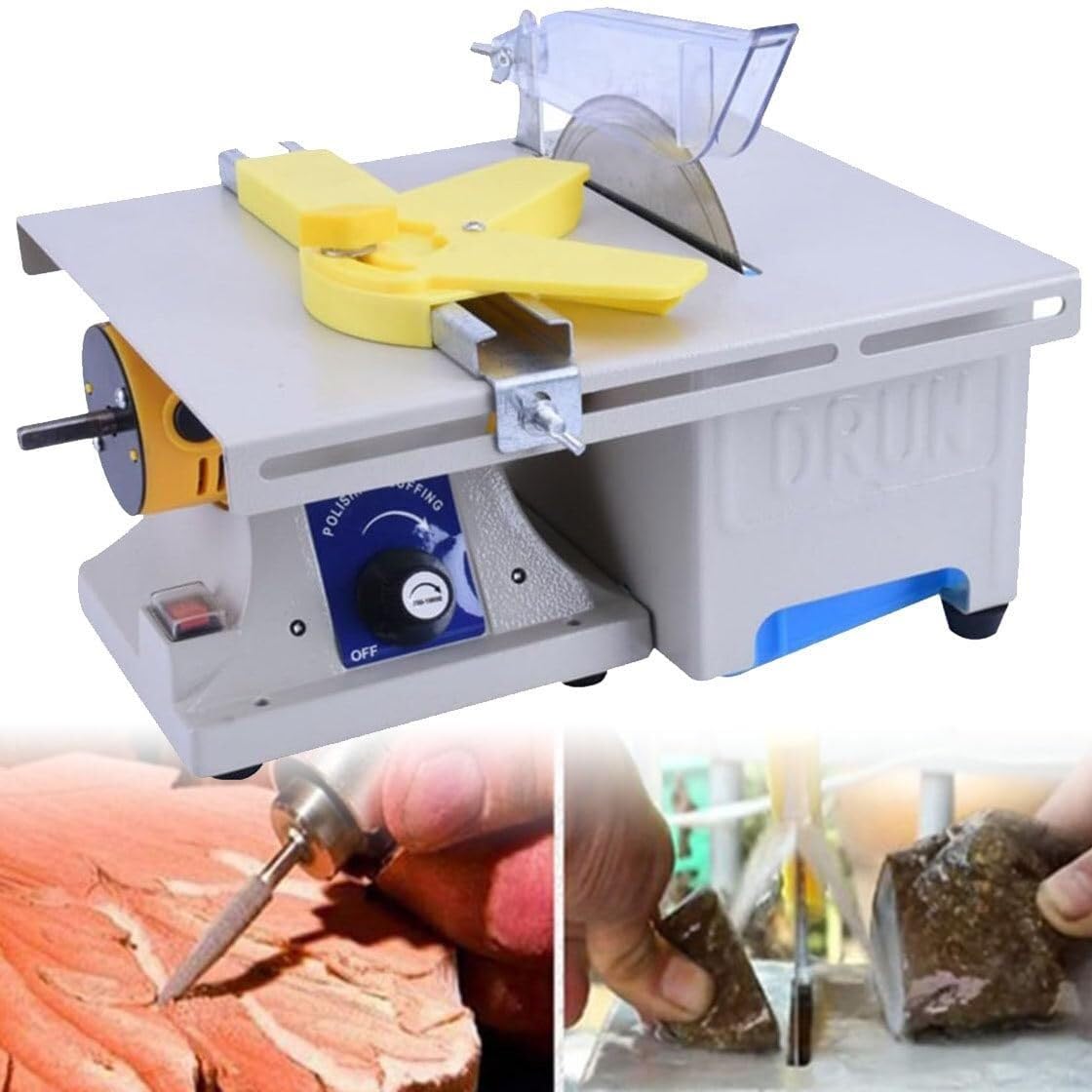 Macchina lucidatrice per Pietre preziose da 750 W, Macchina per lucidatura e rettifica di Pietre preziose, Sega lapidaria Fai da Te per Gioielli da 0 a 10000 Giri/min, p