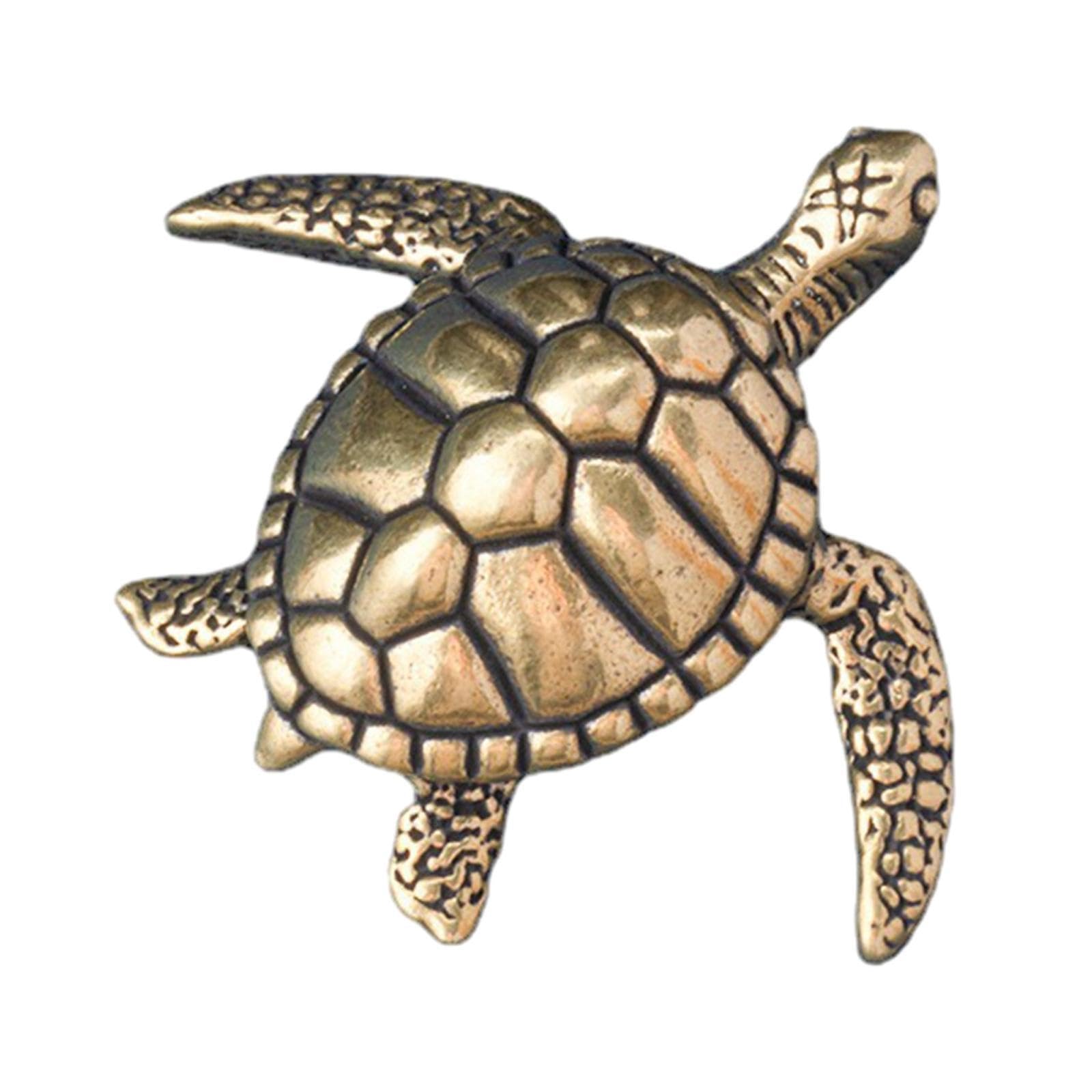Zanthicia Car Turtle Sculpture Brass Miniature Sea Turtle Decorative Ornament For Tea Lovers And Small Spaces Durable And Easy To Clean Sea Statue Are Used To Decorate Table