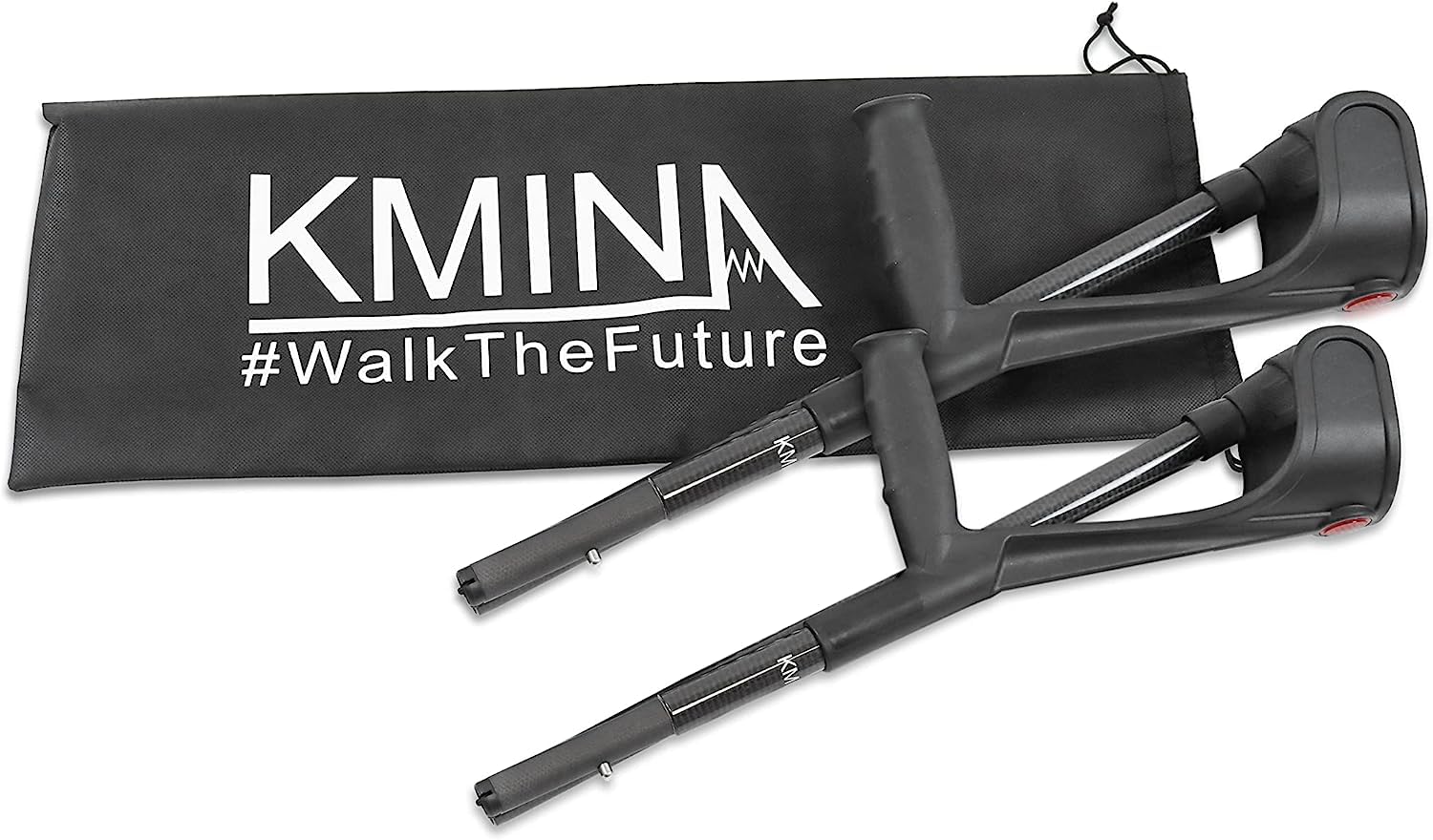 KMINA Muletas Adulto Plegables Fibra de Carbono (x2 uds), Altura Regulable, Mujer y Hombre - Fabricado en España - KMINA PRO