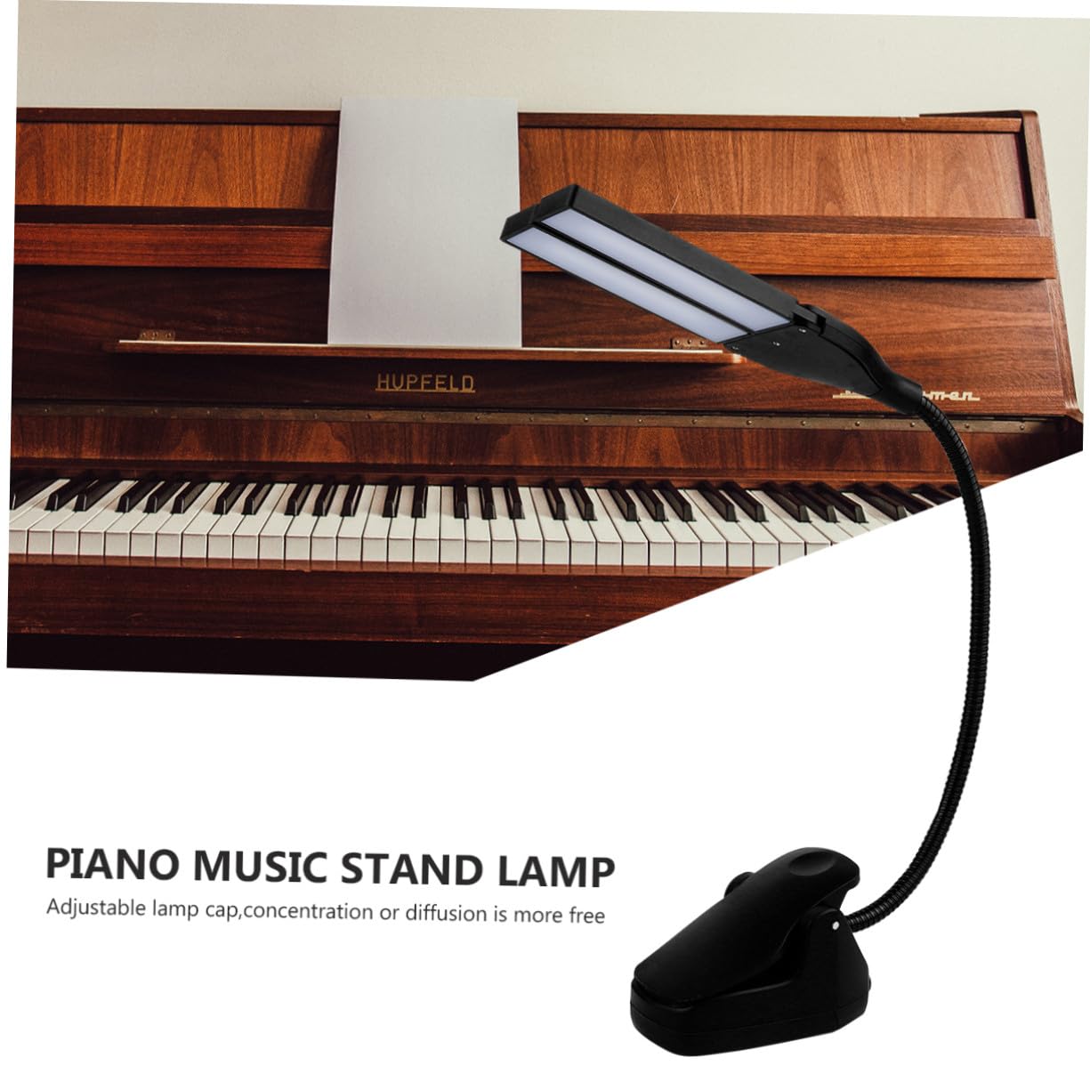 Mikikit Lampe Pupitre Led Pour Piano à Queue Lampe De Lecture Usb Réglable à Clipser Avec Tête Pivotante Niveaux De Luminosité Adaptée Pour Partitions Et Musique