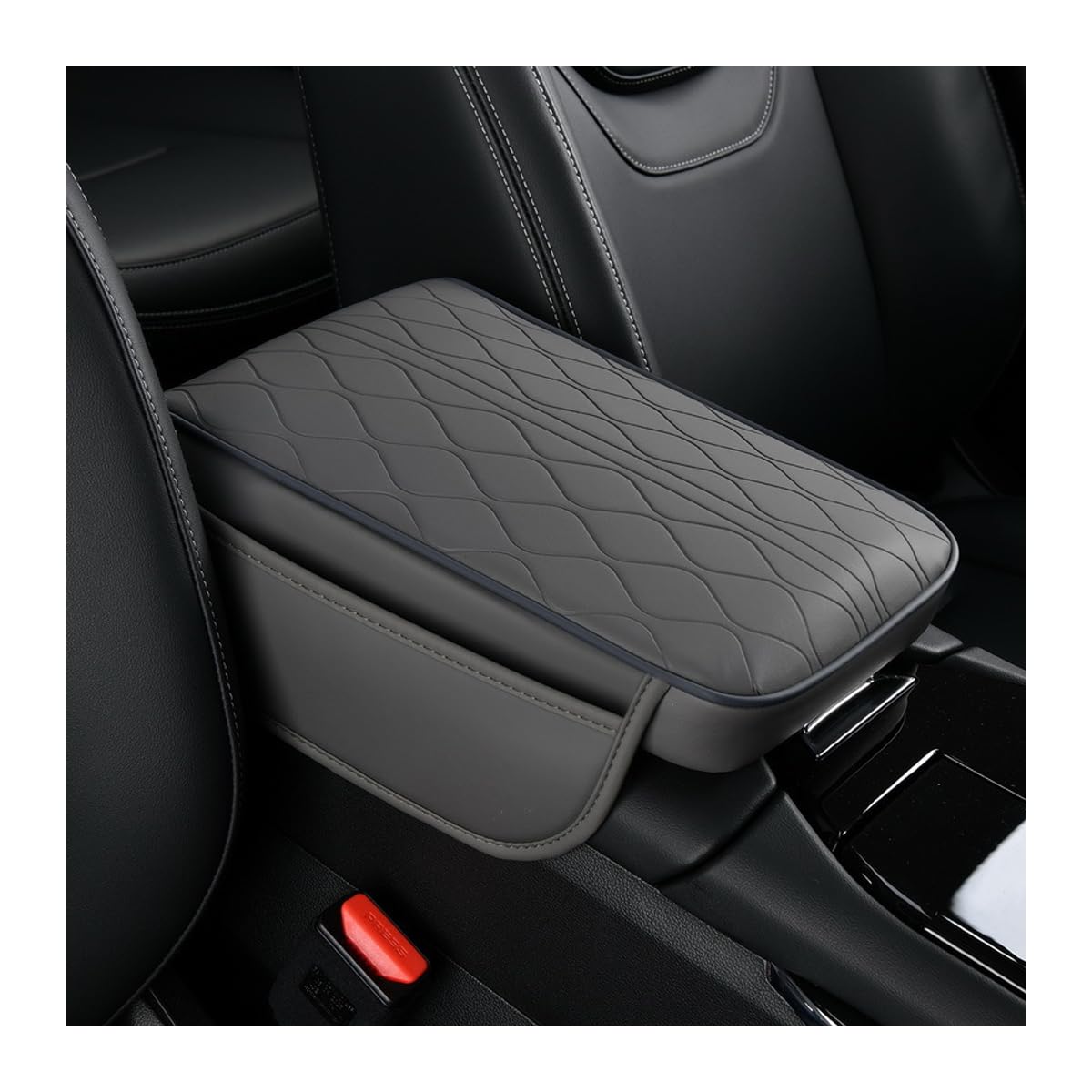 Adunsiaoto Car Armrest Cushion Memory Foam Car Armrest Center Console Cover, Memory Foam Leather Relieve Elbow Pressure Cushion for Cars, Auto Consoles & Organizers for SUV Truck Vehicle(Gray)