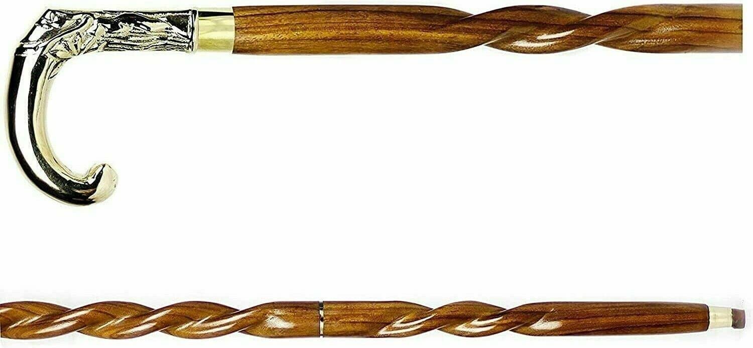 Pomello In Ottone Massiccio Fatto A Mano Per Bastone Da Passeggio O Canna - Stile Vintage