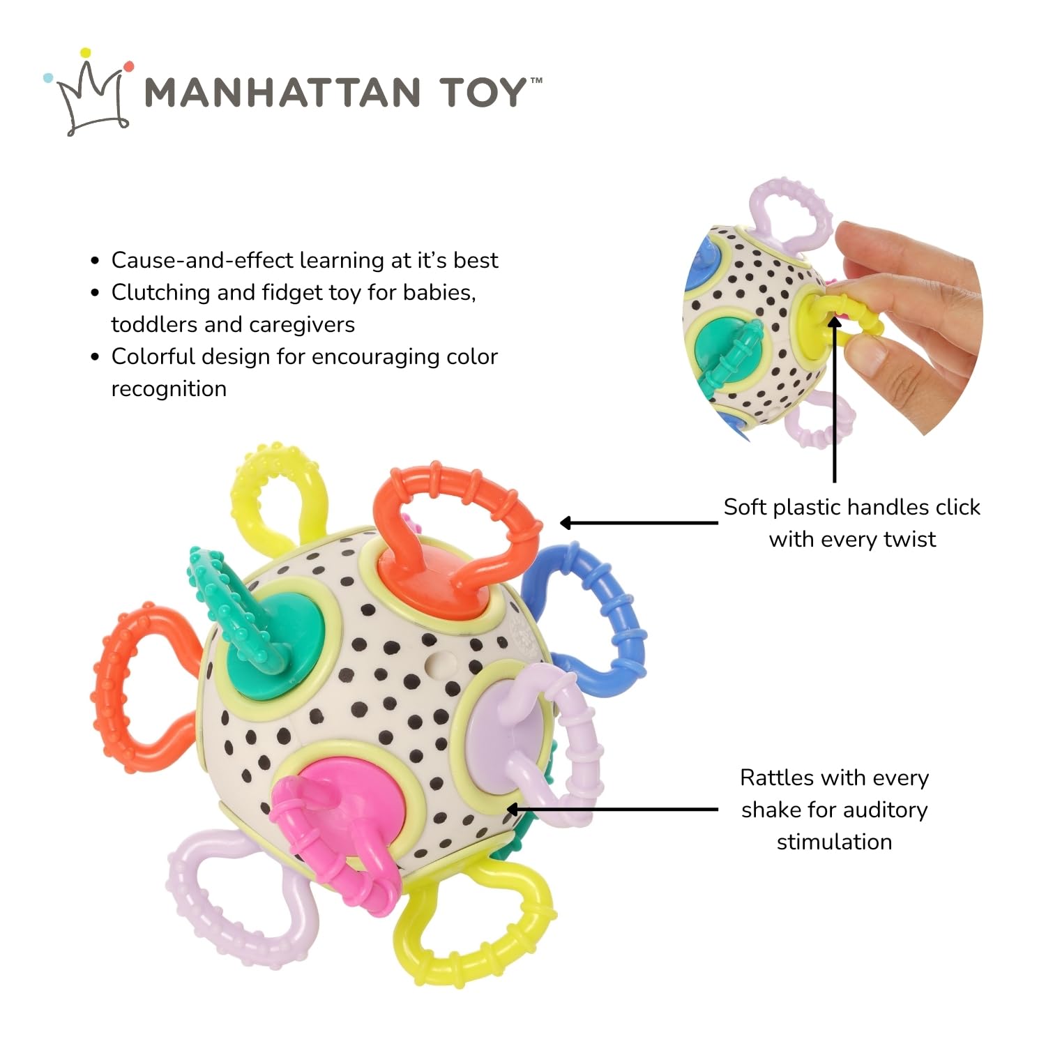 Manhattan Toy Click Clack Colorpop - Juguete de Actividad de Desarrollo para bebé