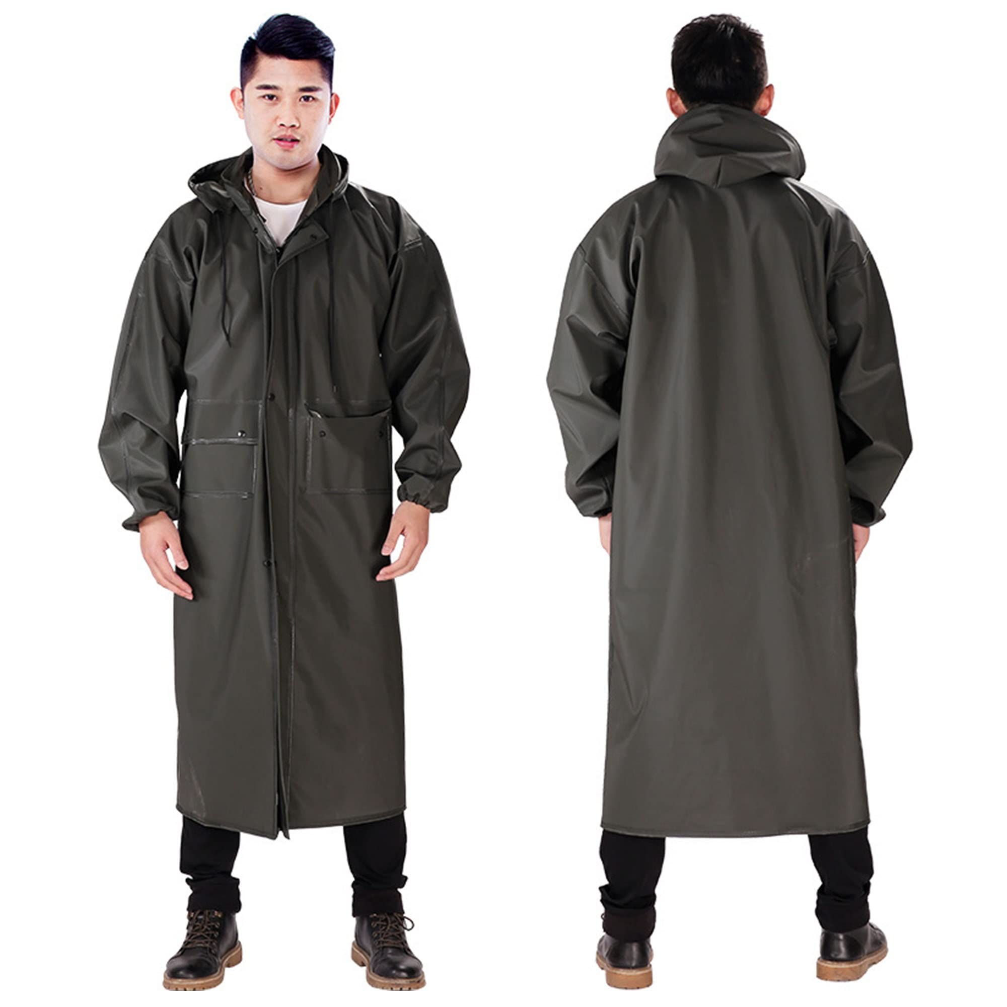 Ponchos de Pluie Épais et Imperméables à Capuche Cape de Pluie Adulte Homme Femme Poncho Durable avec Poches pour Cyclisme, Camping, Randonnée, Pêche, Alpinisme