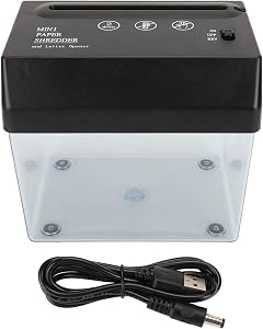 USB Paper Shredder, Universal Mini Electric Shredder Battery USB Powered Cut Paper Shredder for Office School Home
