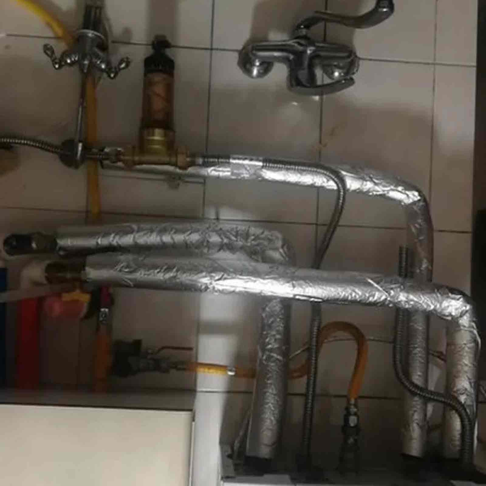 6 Pezzi Isolante per Tubi Acqua, Tubo In Schiuma Isolante per Tubi, Isolante per Tubi In Schiuma Lunghezza 40 cm, Isolante per Tubi Acqua Fredda e Calda(43.0 mm=1-5/7")
