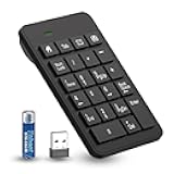 Wireless Number Pad with Battery, Enhanced Efficiency with 23 Keys Numeric Keypad Upgraded Version of 10 key USB Keyboard Financial Accounting Numpad for Laptop, PC, Notebook, Desktop,Surface Pro
