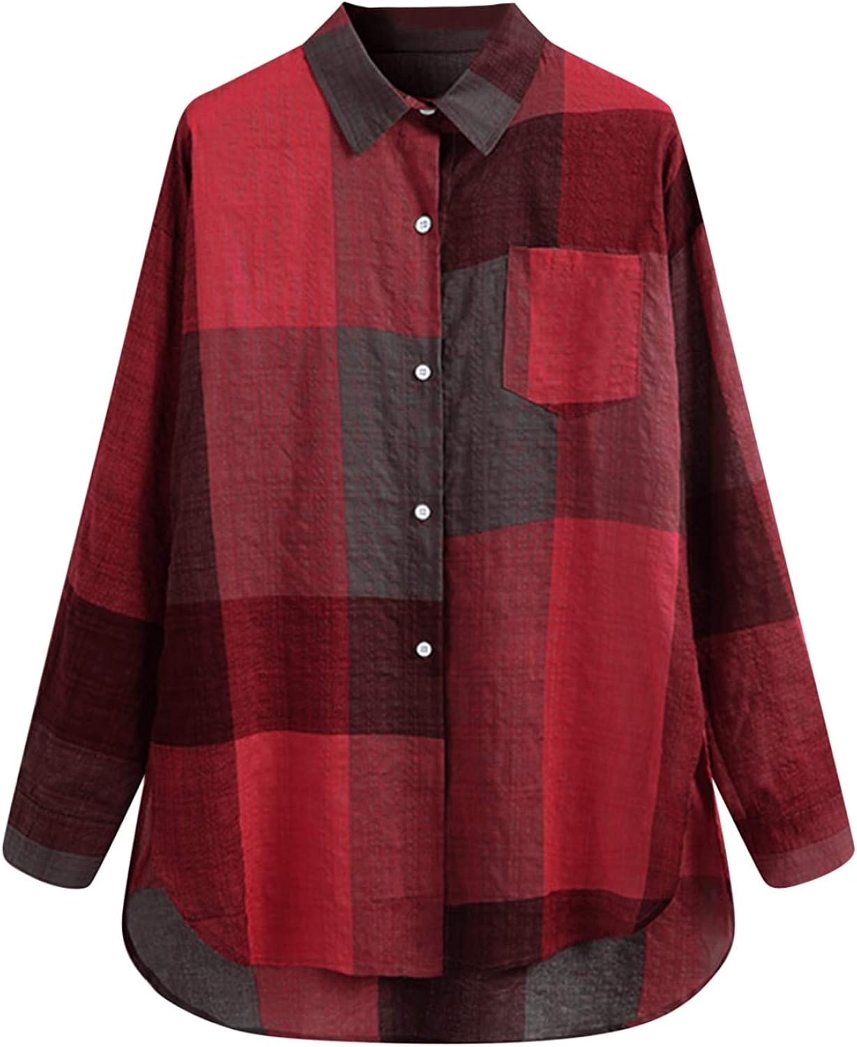 トップスレディース Uellak ポケット長袖シャツ ふんわり 半袖 柔らかく 夏物 オーバーサイズ ゆったり ボタンワンピース オフィス 女の子 カットソー ブラウス カジュアル 通勤 かわいい 部屋着 開店祝い 日常