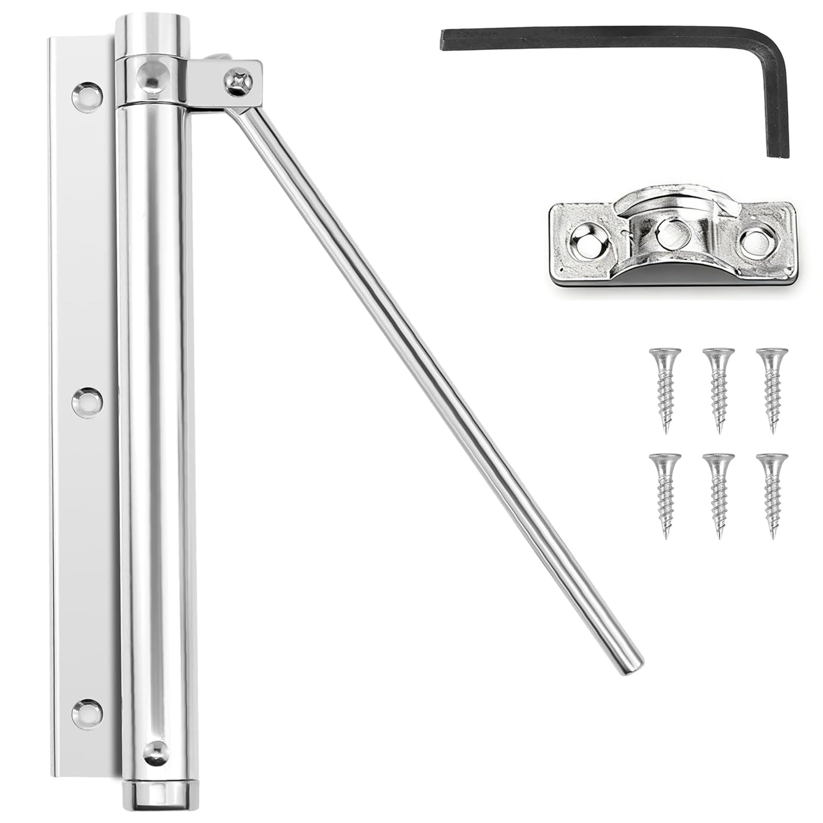MUYAPAY Door Closer Corrosion Resistant and Durable Automatic Door Closer Automatic Closing Gate Spring Quiet Operation Aluminum Alloy Doors for Indoor and Outdoor Doors Silent and Durable