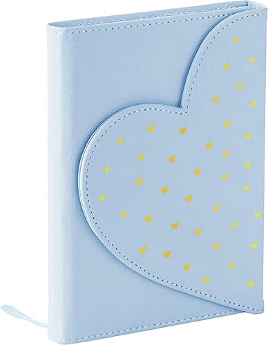 Eccolo Dayna Lee - Diario y cuaderno de amor con solapa magnética de corazón, 256 páginas rayadas sin ácidos (gris, notas y cosas), 5.5 x 7 pulgadas
