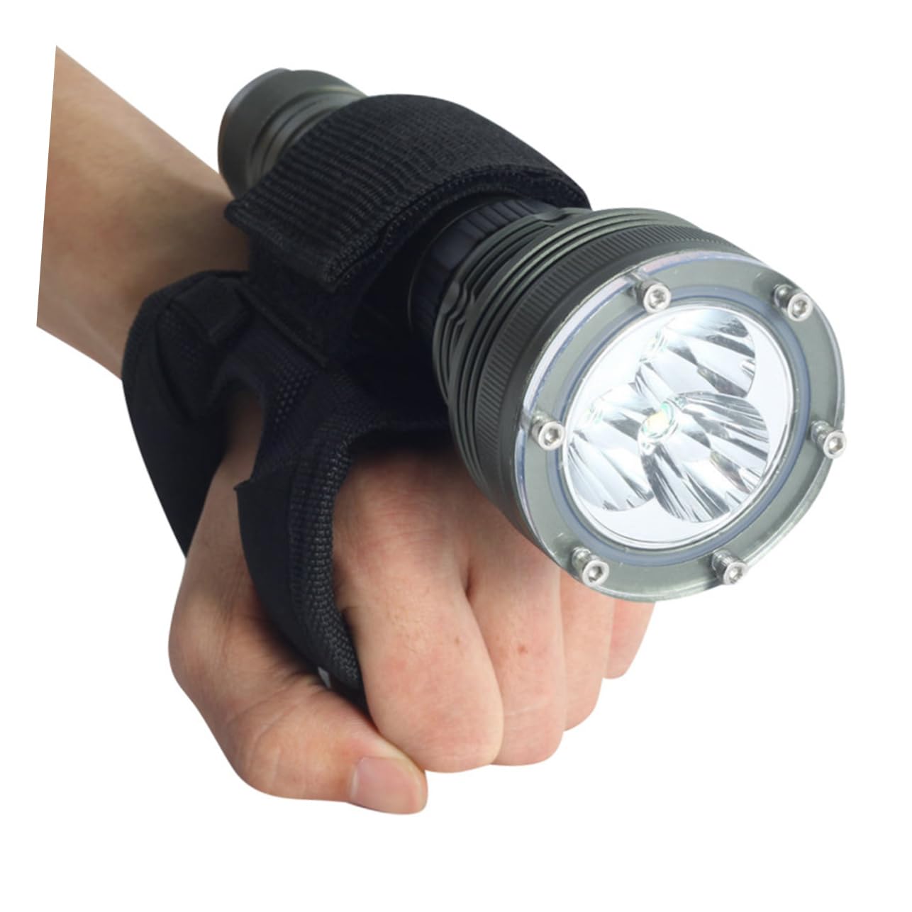 OSALADI Underwater Glove Diving Flashlight Glove Adjustable Wrist Strap for Scuba Accessories