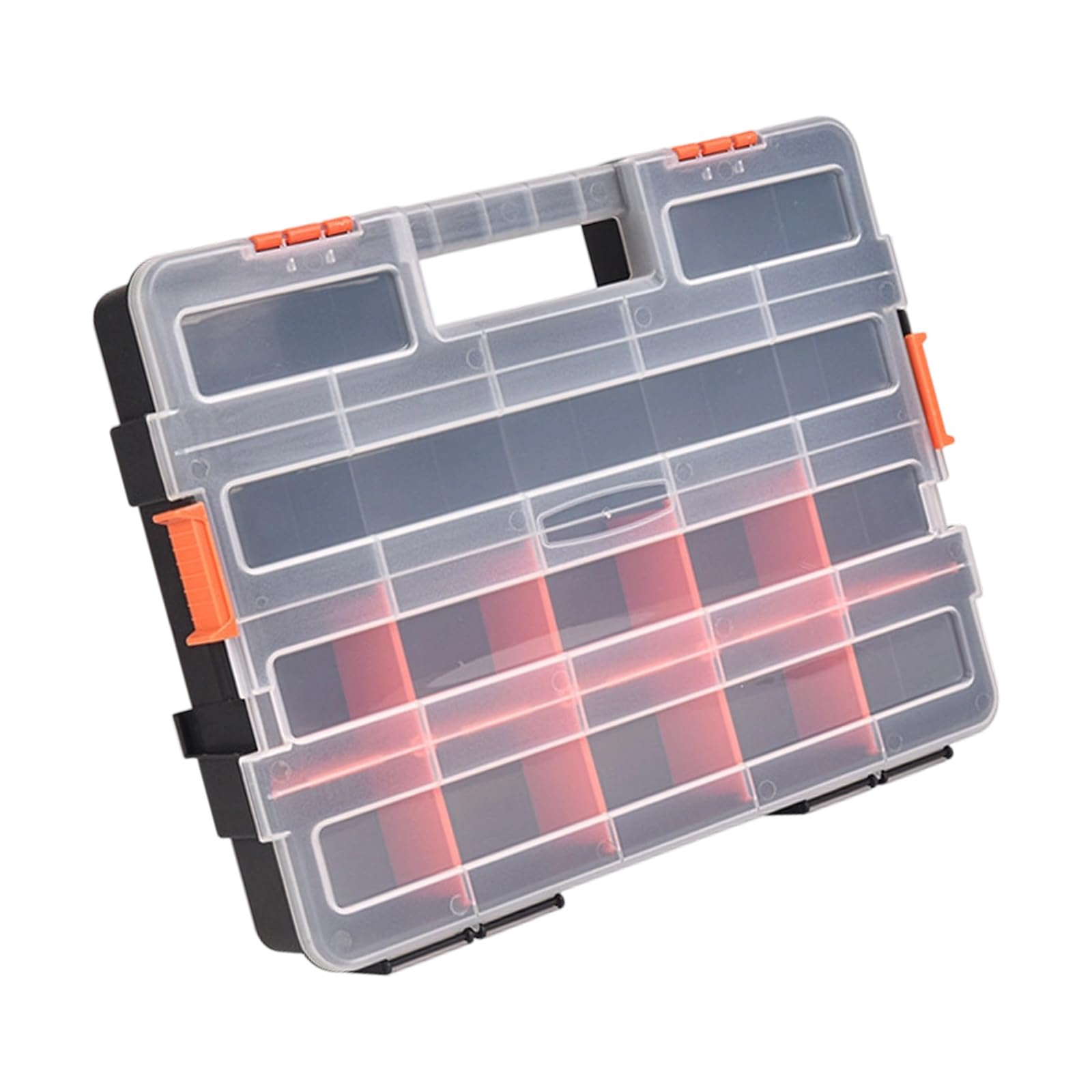 Transparent Portable Tool Box with Customizable Sections Parts Storage Container for Hardware and Craft Supplies Stackable Parts Organizers