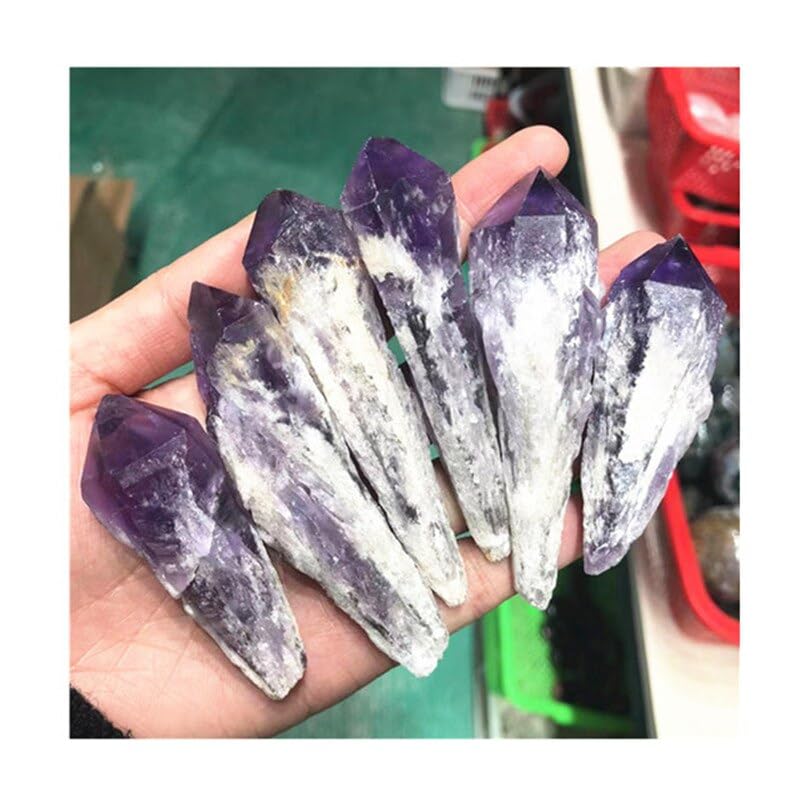 FFIME Natural Carved Amethyst Rough Point Crystal Stones for Sale - (Color: Purple, Size: 60-80mm)