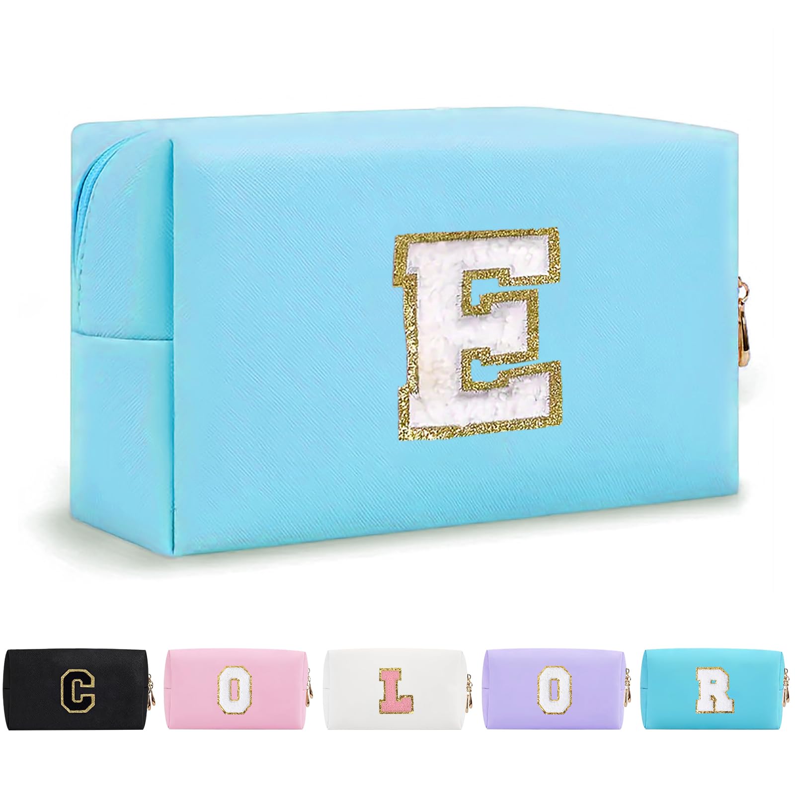 Bolsa de Maquillaje, Bolsa de Cosméticos Impermeable de Viaje, PU Cuero, Neceser de Baño, Bolsa De Aseo Y Almacenamiento para Mujer,Cosas Preppy para niñas Adolescentes (Letra A-Z) — view 227