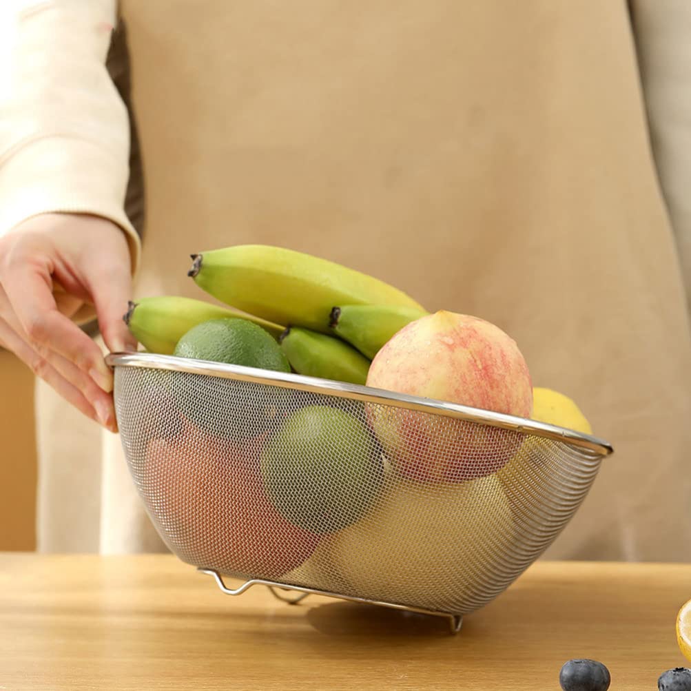 Healeved Colador De Acero Inoxidable Cuenco De Limpieza Ideal Para Arroz Frutas y Verduras