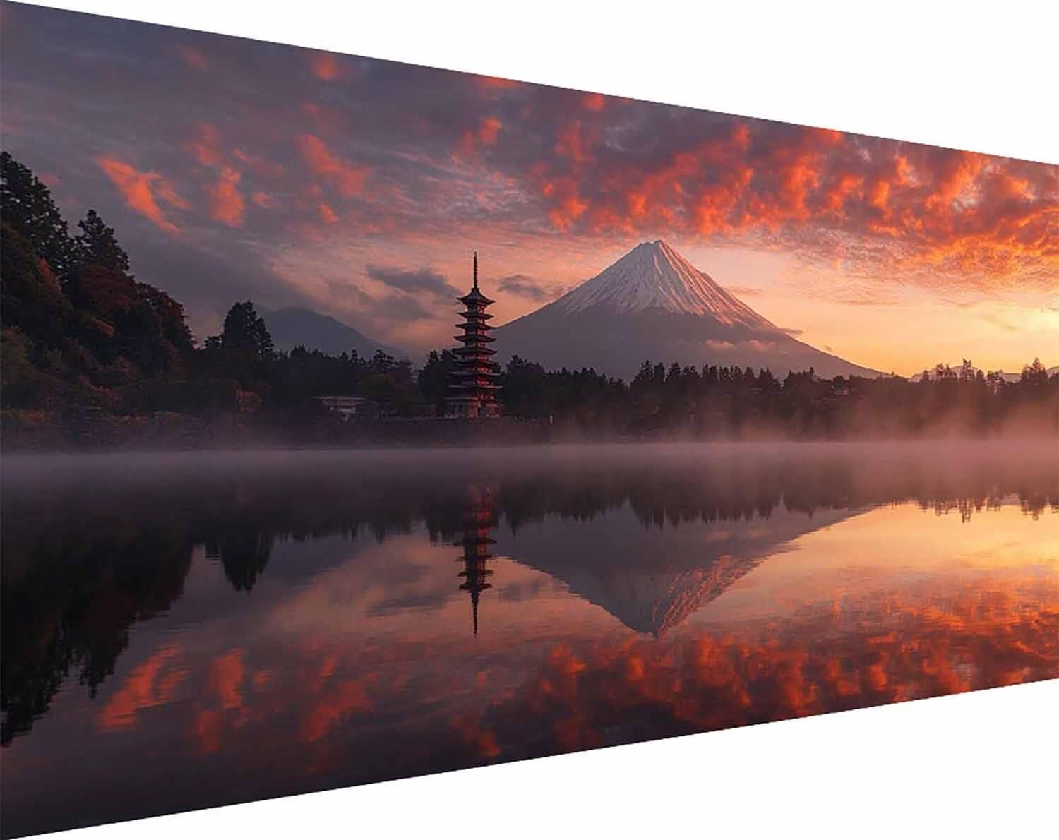Diamentowy obraz Mount Fuji diamentowe zestawy artystyczne dla dorosłych, krajobraz kryształowy zestaw artystyczny dla dorosłych dzieci DIY 5D kwadratowe pełne wiercenie klejnot kropki stras haft