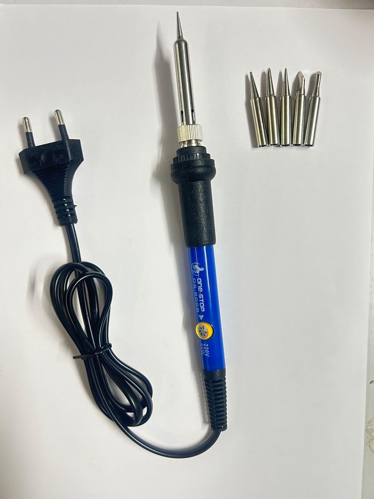 60WTemperature Adjustable,Professional Soldering Iron Kit, Fast Heating, 5 Iron Tips, Blue-picture-17