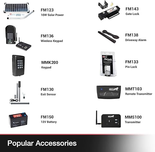Miniatura 6 de Mighty Mule MM371W - Abridor automático de puertas, listo para inteligente y solar, incluye control remoto para abridor de puerta y más, hasta 16
