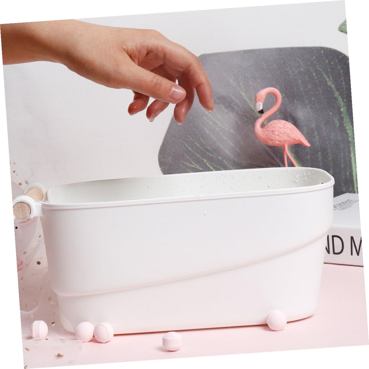 Ciotola per Ammollo Mani e Unghie Bianca in Stile Giapponese, Strumento per Manicure Professionale e Accessorio Nail Art per Uso Estetico e Domestico