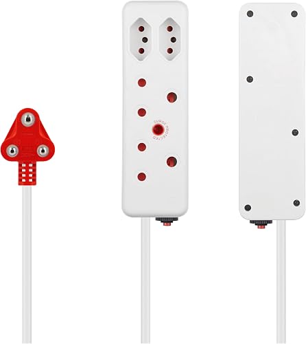 Switched 4-Way Medium Surge Extension Lead 5M