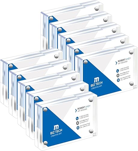 Miniatura 9 de GENGENZER Mini portarretratos de 2.5 x 3.5 pulgadas, acrílico transparente, magnético, para tarjetas de presentación, 0.787 in de grosor, doble