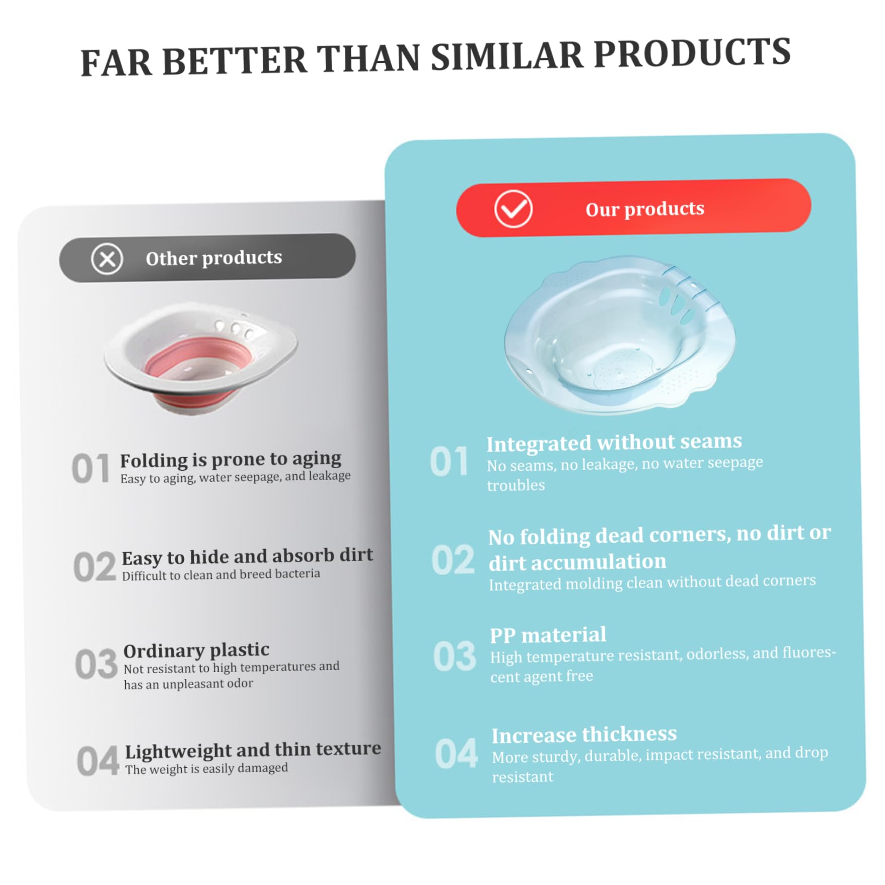 Baignoire de siège portable au-dessus des toilettes, bidet portable anti-débordement, fixation de bidet capacité pour hémorroïdes, soins privés post-partum, bleu, bain siège